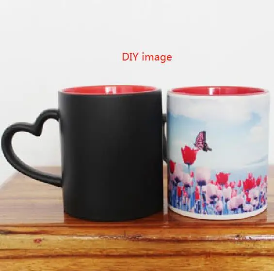 DIY фото кружка горячая вода изменение цвета керамическая чашка внутри цвет s снаружи DIY Фото керамическая кружка настроить изображение подарок мазвэй - Цвет: Красный