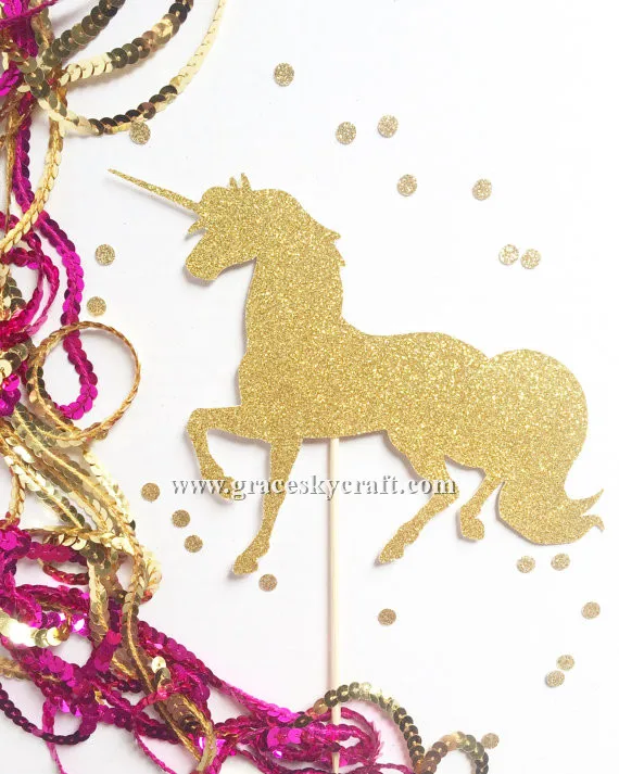 12 шт. бесплатная доставка блестящие бумажные свадебные топперы на торт пегасский