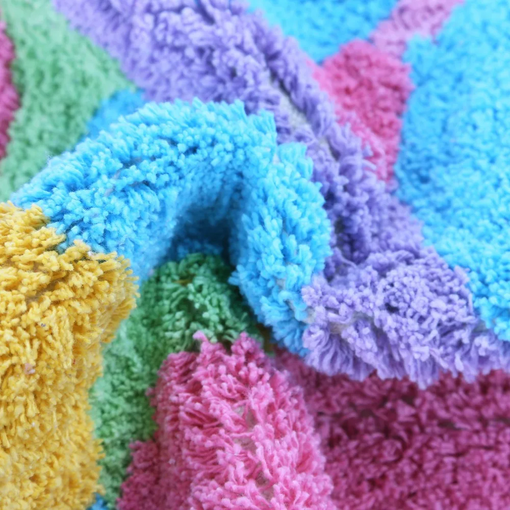 Коврик для пола ручной работы с рисунком совы 100% хлопок нескользящий круглый