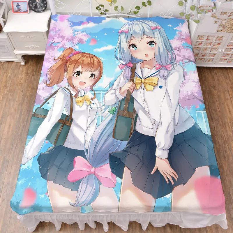 

Anime Eromanga Sensei Characters Izumi Sagiri & Yamada Elf Milk Fiber Bed Sheet & Flannel Blanket Summer Quilt 150X200CM