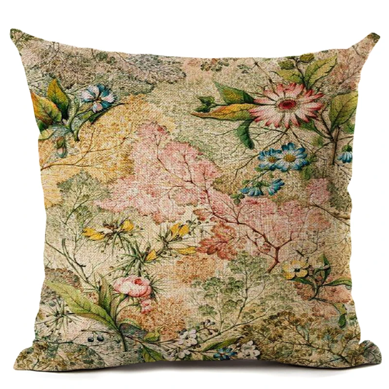 2016 декоративные подушки с цветочным узором наволочки квадратная льняная