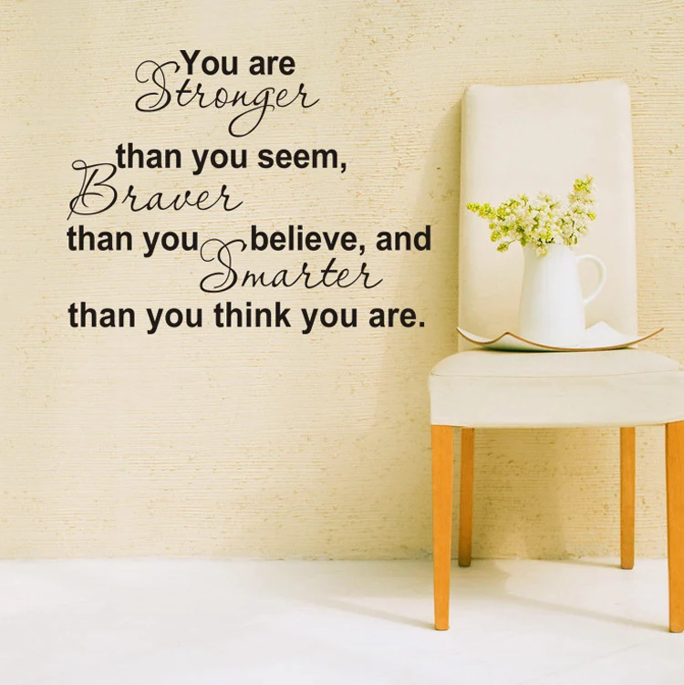 2016 Новая настенная наклейка со словами &quotвы сильнее чем кажется&quot Домашний