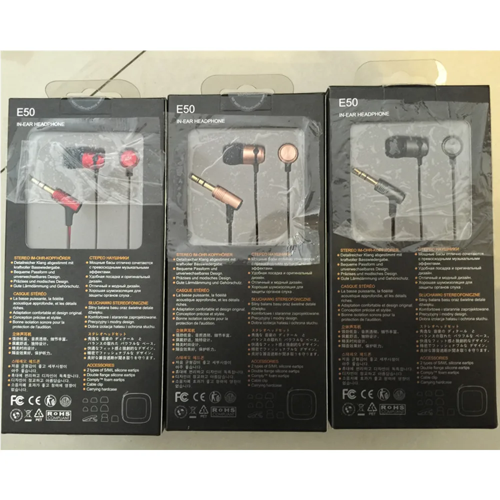 SoundMAGIC E50 Super Bass Sound High fidelity stereo HIFI наушники вкладыши черные красные золотые цвета