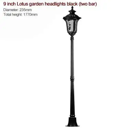 Two pole black MLZAOSN классический садовый светильник, настенный светильник, водонепроницаемый Стройный светильник s, уличный светильник s, пейзаж, наружная колонна, лампа с высоким полюсом - Испускаемый цвет: Two pole black