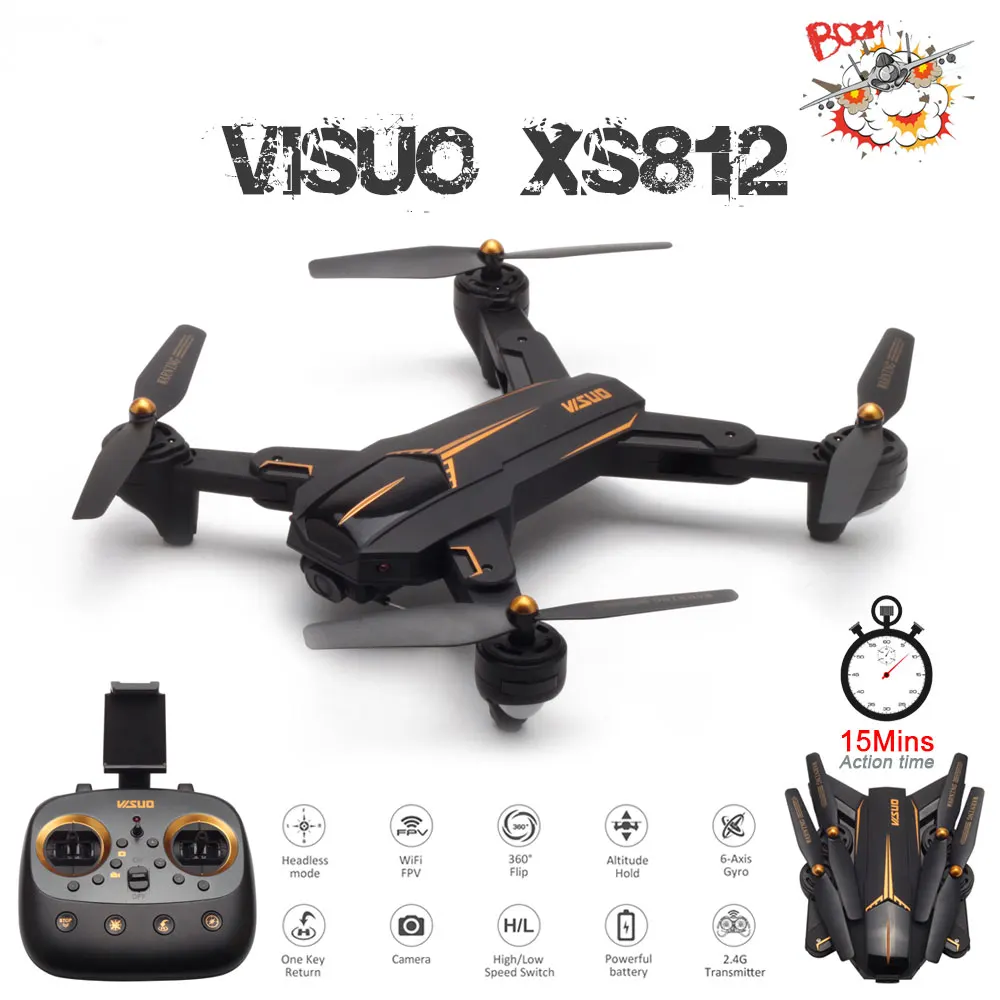 VISUO XS812 gps Радиоуправляемый Дрон с камерой 4K HD 5G wifi FPV удерживающий высоту один ключ возврат Радиоуправляемый квадрокоптер Вертолет VS XS809S E58 E502S