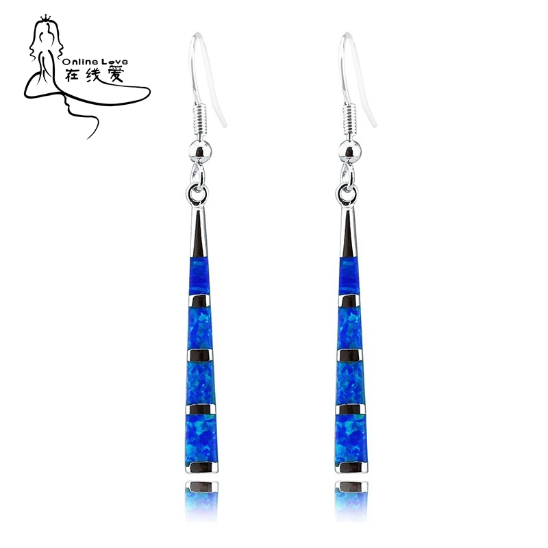 Драгоценные серьги с опалом покрытые серебром высшее качество ювелирные изделия