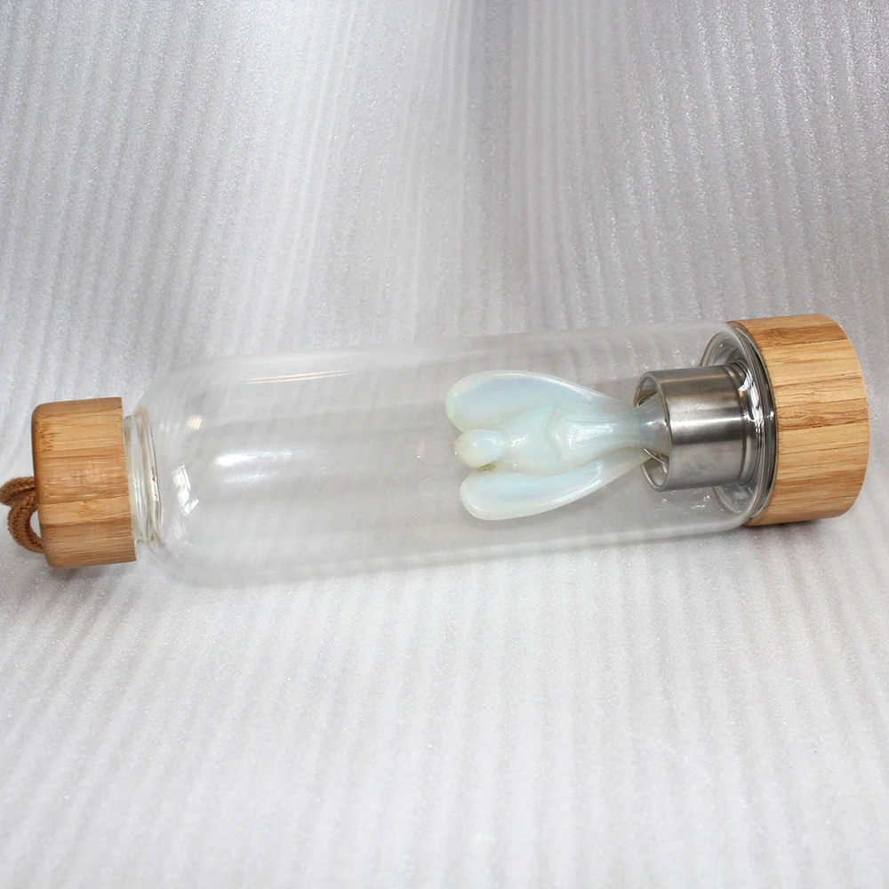 Натуральный кристалл бутылка для воды портативная энергия целебные стеклянные
