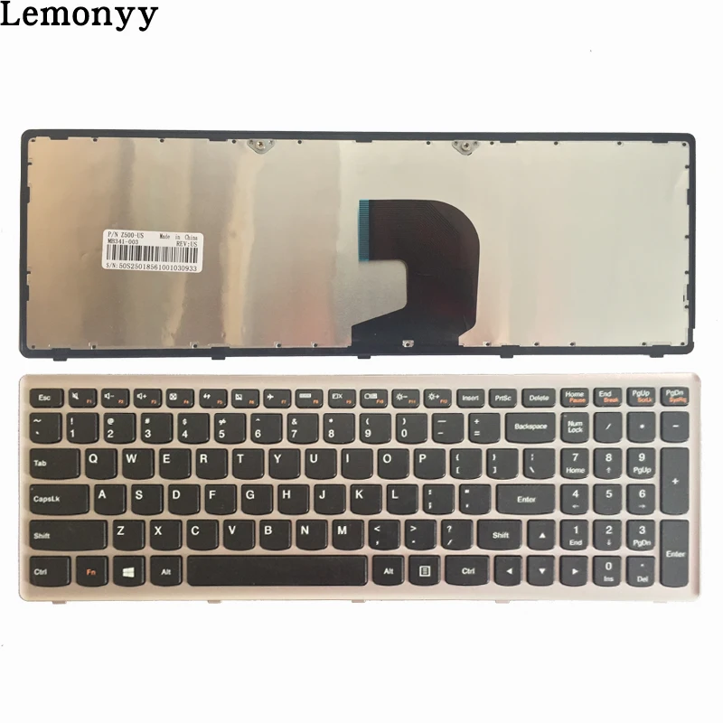 Новая клавиатура США для lenovo Ideapad Z500 Z500A Z500 Z500G P500 US клавиатура для ноутбука с серебристой рамкой без подсветки