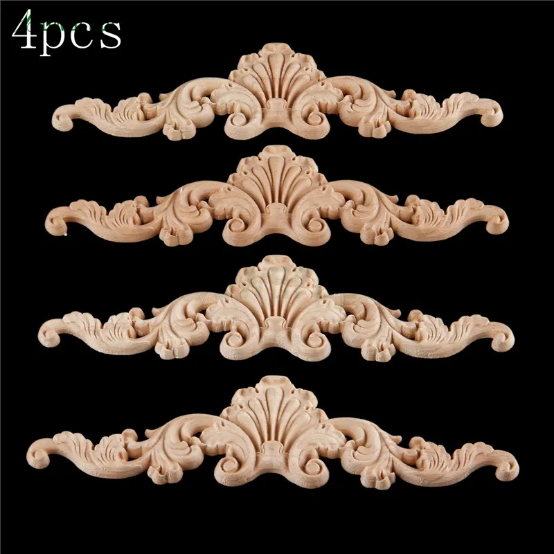 4 шт. деревянные резьбовые декоративные скульптуры 20 х5 см|angle furniture|wood anglecraft decal |