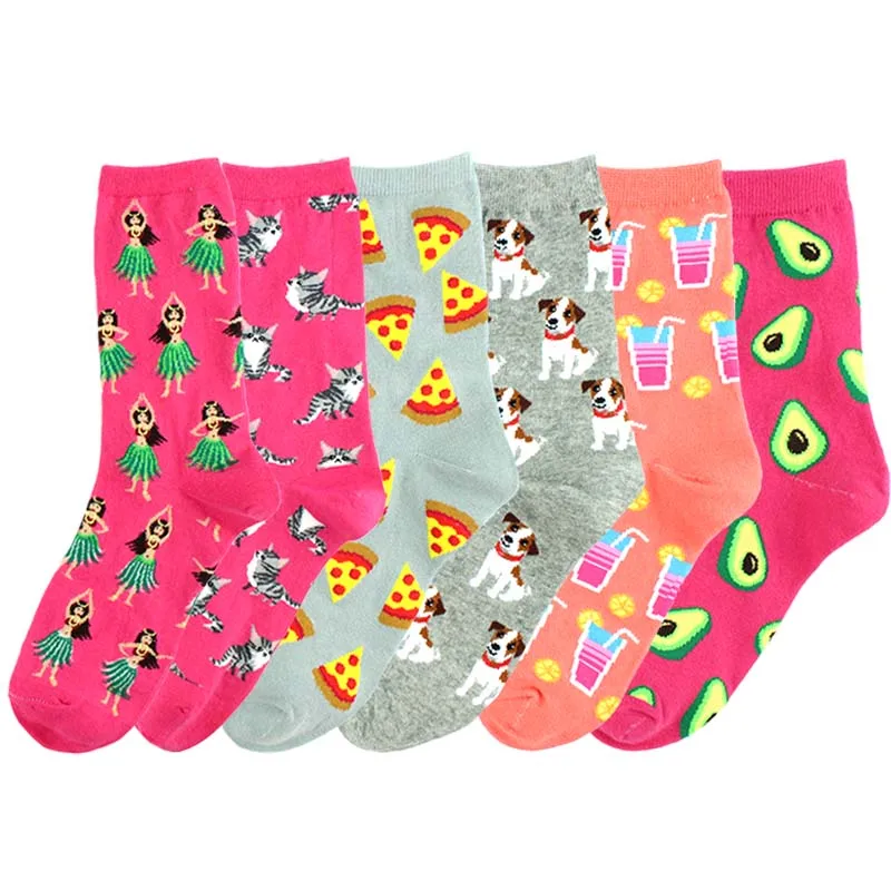 Женские забавные носки cospacool в стиле Харадзюку авокадо с изображением