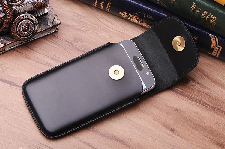 SZLHRSD Black Men Belt Clip Genuine Leather Pouch Waist Bag Phone Cover for Blackview BV8000 Pro 5inch Cases Cell Accessory | Мобильные
