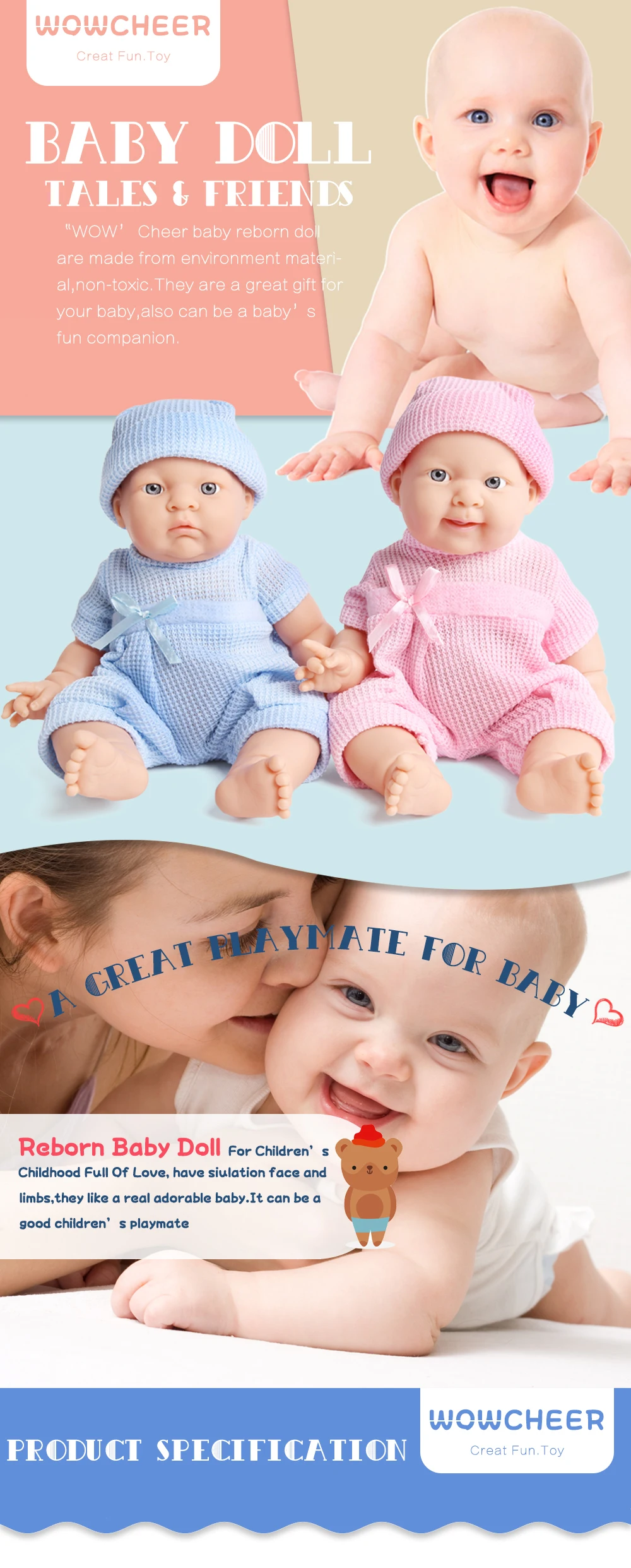 WOWCHEER, 15 дюймов, 38 см, мини, силиконовая, мягкая, Reborn Baby Doll, игрушки, Boneca, реалистичные, реалистичные, куклы для новорожденных, детские подарки для девочек