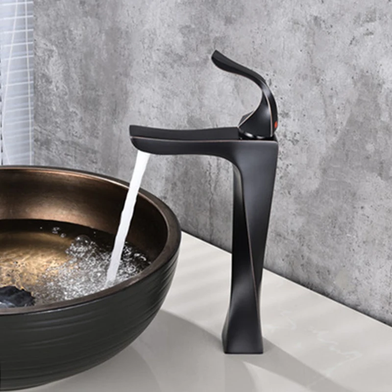 Смеситель для раковины черный Бронзовый классический стиль Одноручный кран с