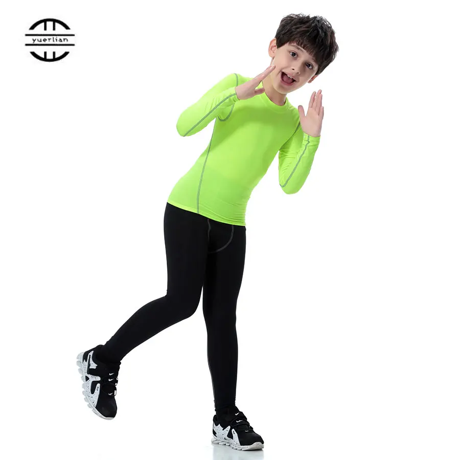 Брендовые Детские комплекты для бега Черная Спортивная одежда фитнеса зимняя