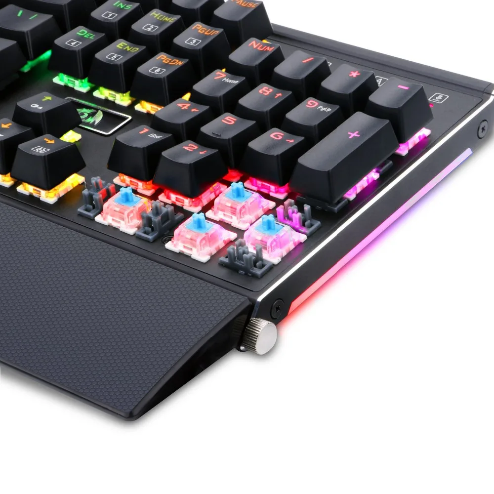 Механическая клавиатура с RGB подсветкой, RGB Механическая игровая клавиатура с синими механическими переключателями, авиационный алюминий