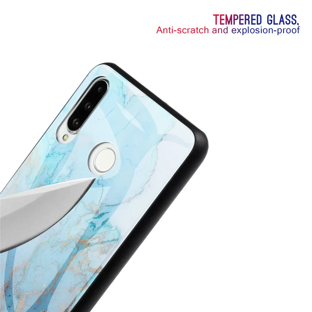 KISSCASE Tempered Glass Case For Huawei P20 P30 Lite Mate 20 Pro Marble Back Y9 2019 Nova 4 3I 3 Funda Capa |
