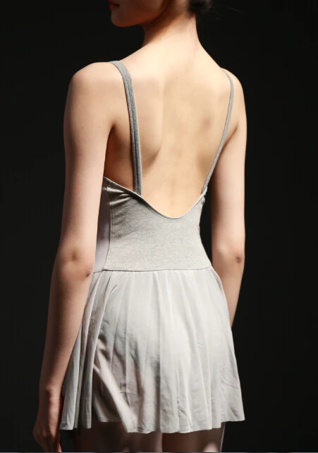 Балетное трико на лямках для взрослых майка с юбкой подтяжках Униформа костюм