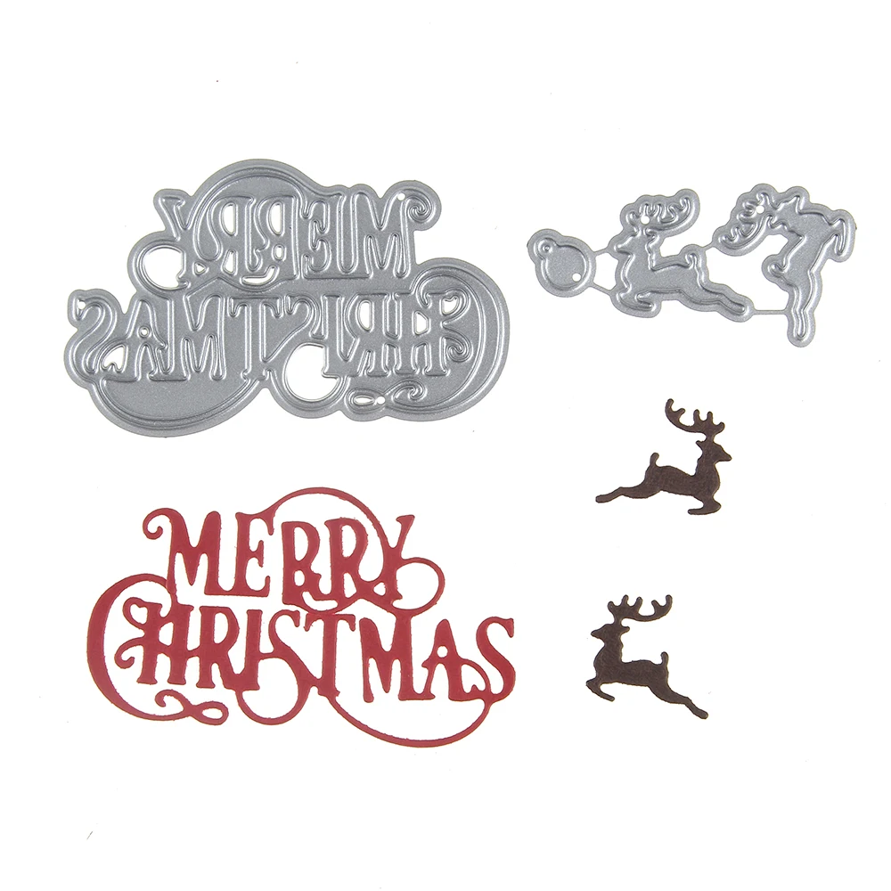 Металл резка умирает &quotMerry Рождество&quot животных углерода сталь Олень 3D DIY