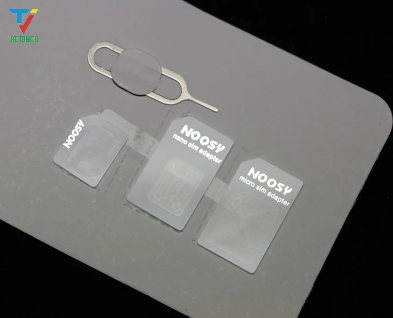5000 компл./лот noosy 4 в 1 Nano SIM-карта для Micro SIM на mini sim адаптер iphone samsung sim-карта оптовая