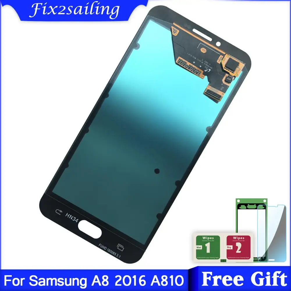 Супер Amoled A8 ЖК дисплей для Samsung Galaxy 2016 A8100 A810 сенсорный экран дигитайзер сборка