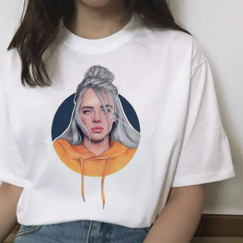 Billie eilish Футболка женская хип-хоп топы Новая забавная модная футболка harajuku ulzzang 90s гранж уличная футболка Повседневная Женская
