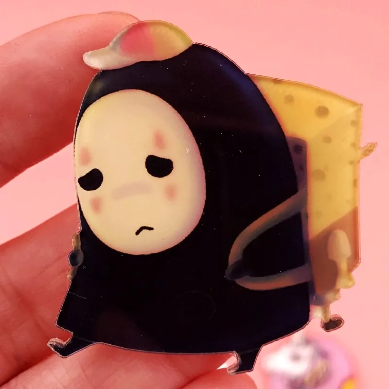 1 шт. значок Harajuku пластиковая брошь мультфильм нет лица человек герой для одежды