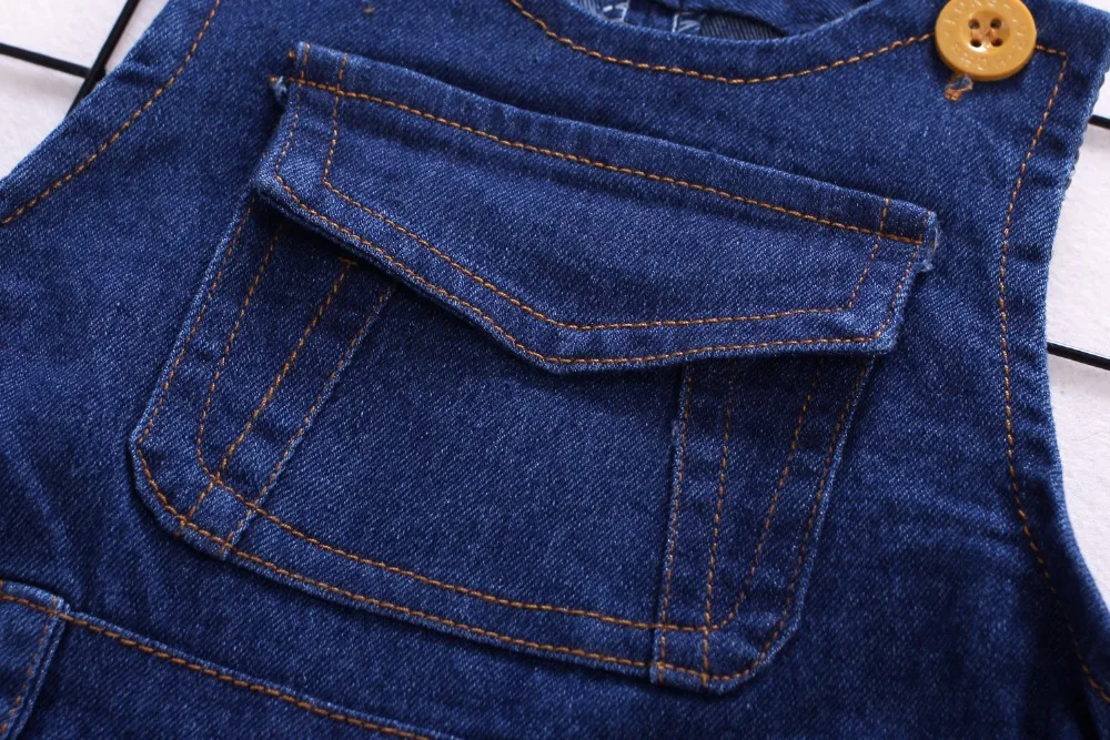 Женский весенний комбинезон джинсовые брюки для мальчиков милые с медведем