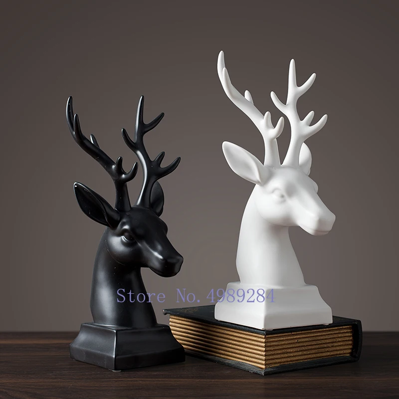 Креативная Скандинавская Керамическая скульптура в виде головы оленя