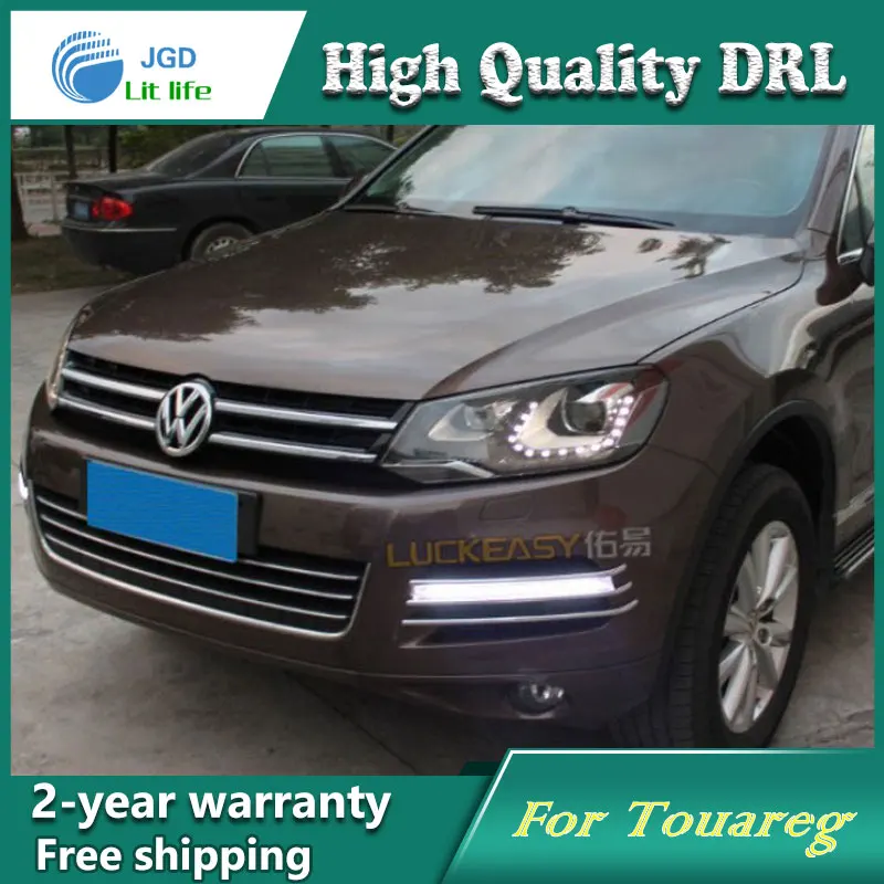 12 В 6000 К светодиодный DRL Дневной ходовой светильник чехол для VW Touareg 2011-2013 противотуманная фара рамка противотуманный светильник для автомобиля