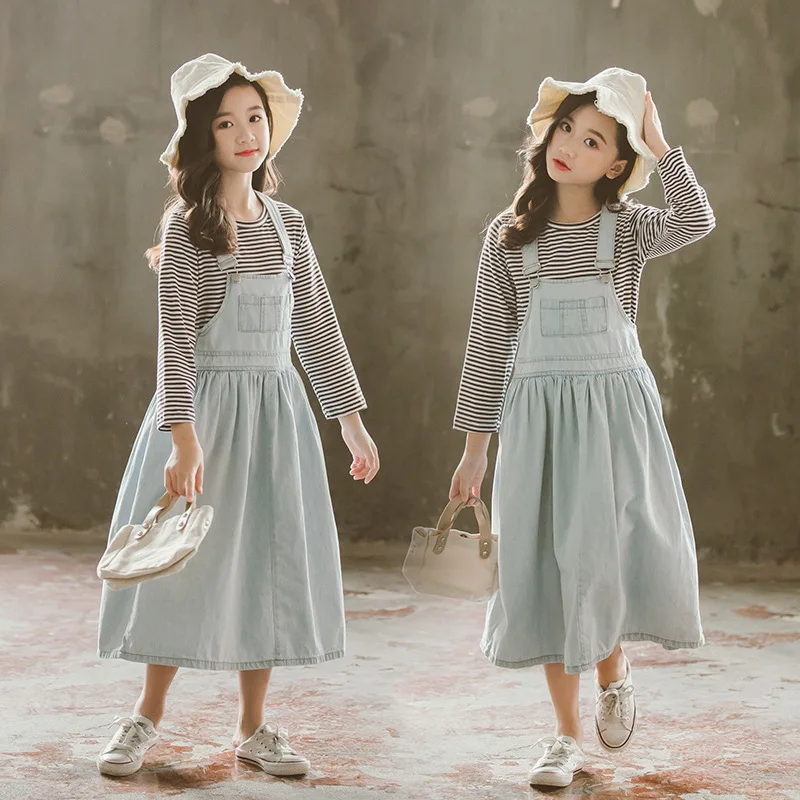 Джинсы для девочек подростков комплекты спецодежды Детский комплект из 2