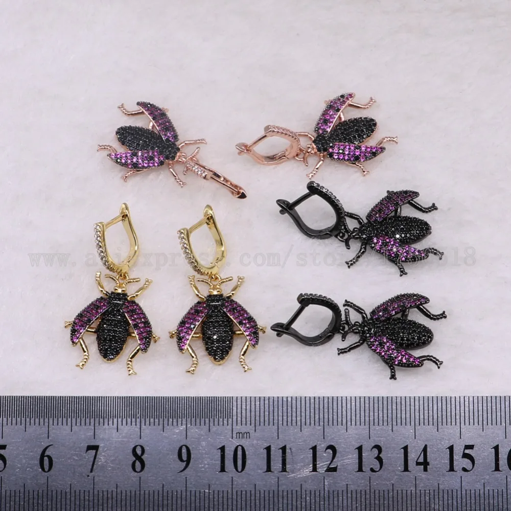 

5 pairs small ladybugs earrings Insects fly Bee hook earrings for lady insect earrings bugs jewelry Earrings 3207