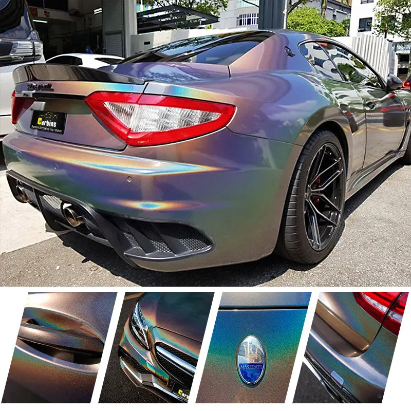 Серый лазерный Алмазный виниловый стикер 3M психоделический супер автомобильный