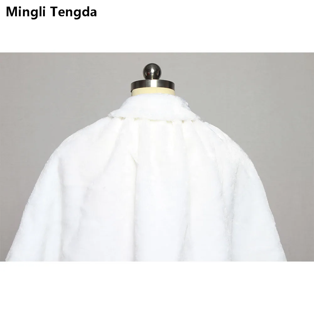 Свадебная меховая шаль Mingli Tengda болеро цвета слоновой кости/белого накидка для