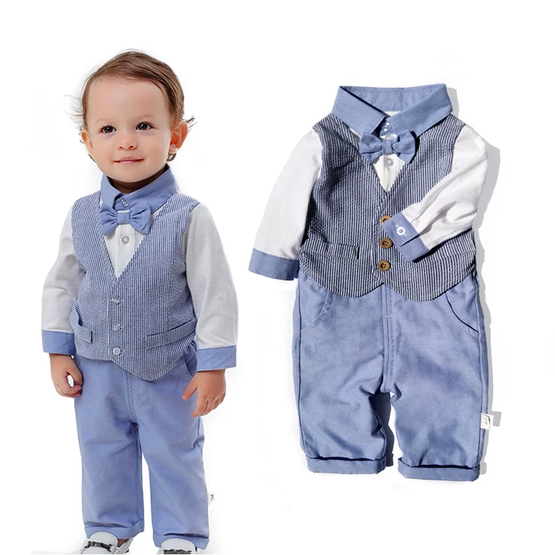Комплект хлопковой одежды для новорожденных мальчиков джентльменская Бабочка