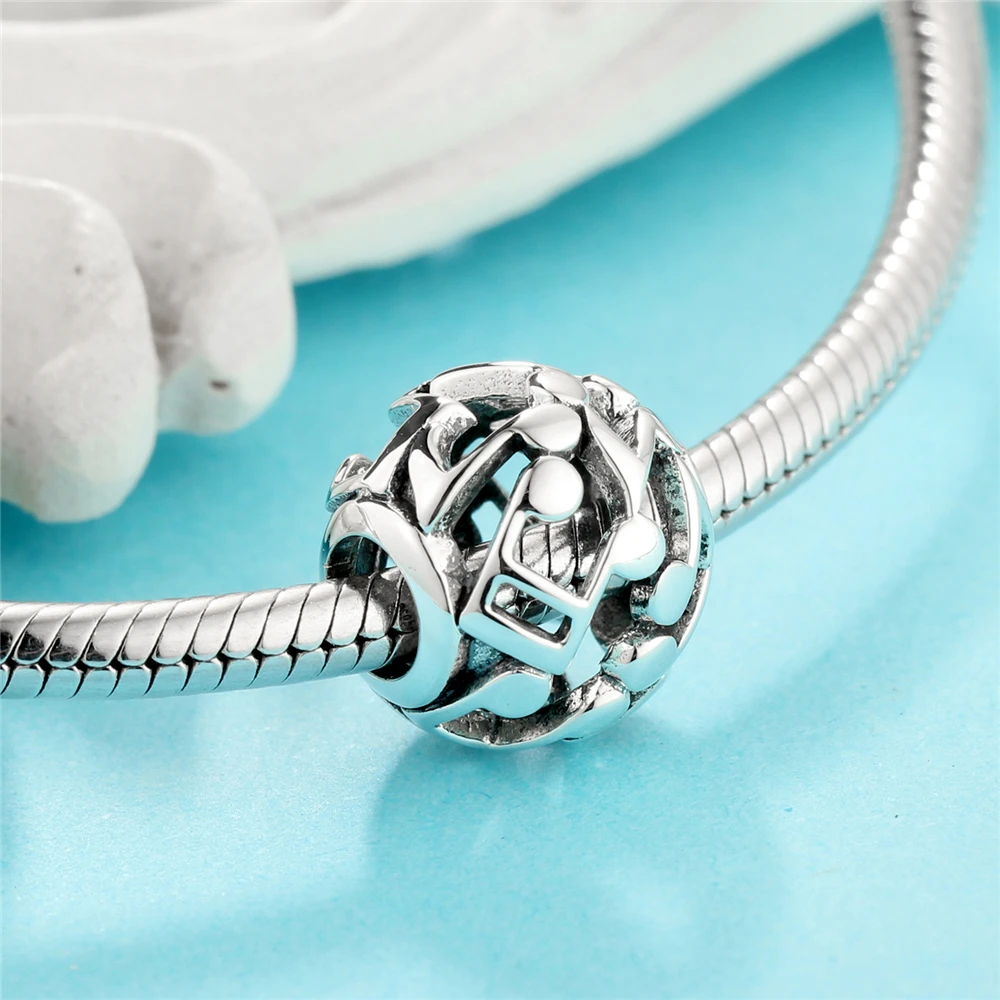 Музыка шарма бусины 925 стерлингового серебра подвески для женщин сделай сам