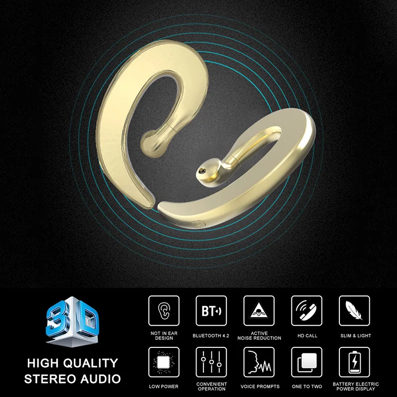 Спортивная Bluetooth гарнитура с костной проводимостью Беспроводные стереонаушники