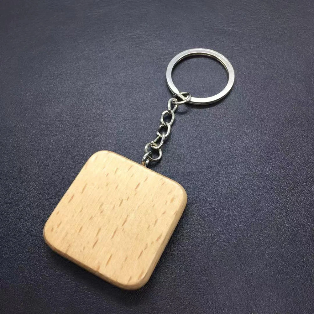 6pcs Keychains Various Shaped Beech Wood Creative Keyring Key Ring Holder Purse Keychain for Men Women | Украшения и аксессуары