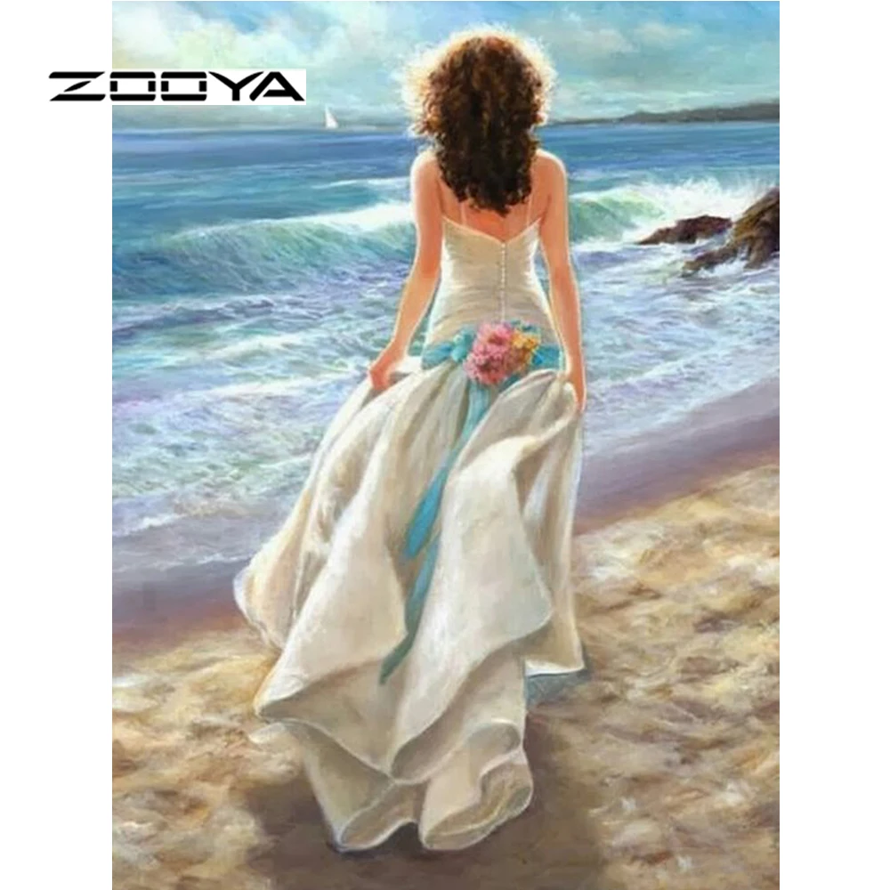 ZOOYA Diamond Embroidery Sale Woman Back Full Painting Needlework DIY Mosaic Rhinestones 3D Decor Hobby RF1650 | Дом и сад