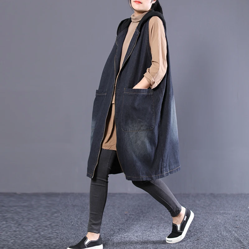 Новинка 2019 осенние джинсовые жилеты пальто в стиле пэчворк на молнии женские