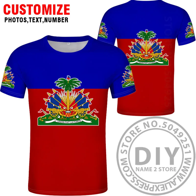Style 1 HAITI футболка diy пользовательское имя номер hti футболка Национальный флаг страны ht французский гаитянская Республика колледж печать фото одежда - Цвет: Style 1