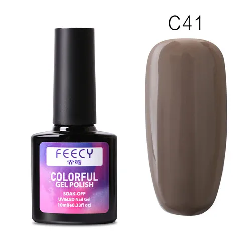 Feecy C41 60 цветов 10 мл замачиваемый УФ светодиодный Гель-лак для ногтей Новое поступление грунтовка гель лак основа не протирать верхнее покрытие ногтей художественный Гель-лак для ногтей набор - Цвет: Feecy C41
