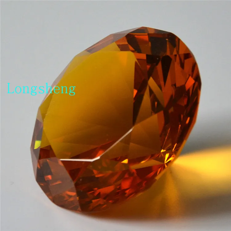 60 мм янтарный цвет Хрустальный бриллиант пресс папье украшения для дома
