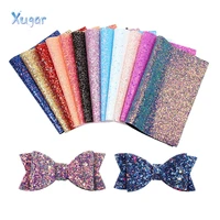 xugar glitter synthetic leather fabric chunky glitter sheets in crafts party wedding decoration diy hair bow leather materials