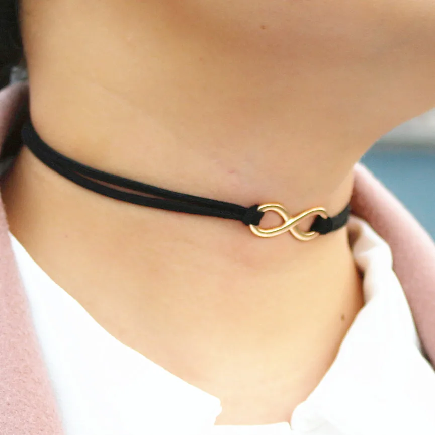 Ожерелье N2030 ожерелье-чокер из кожи и замши | Украшения аксессуары