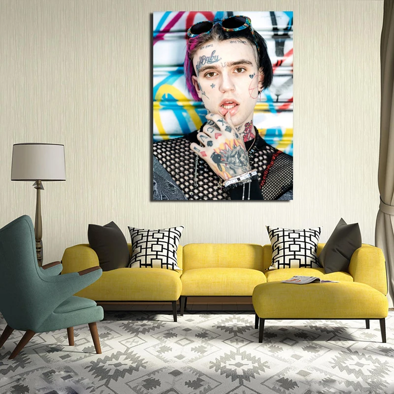 Lil Пип ручная Татуировка настенная Художественная холст постер и печать HD