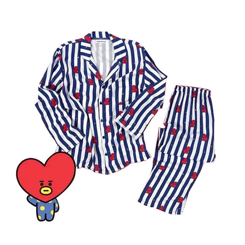 Kpop Bangtan мальчики Корейская звезда BT21 Kawaii мультфильм мягкие пижамы Мода CHIMMY TATA COOKY