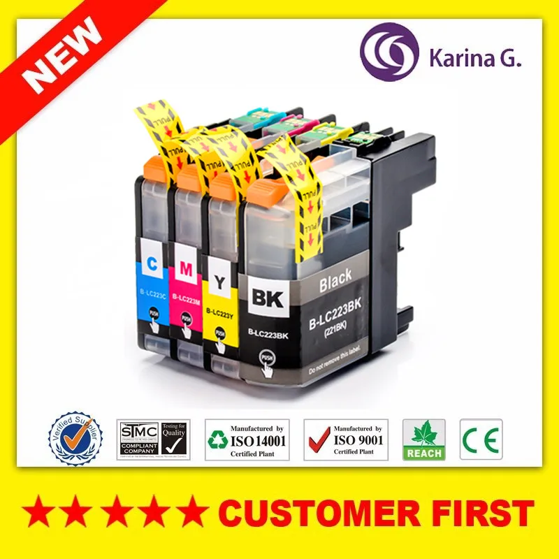 4X совместимые картриджи для принтера Brother LC223 (LC221) MFC J4420DW J4620DW J4625DW J5320DW J5620DW EU