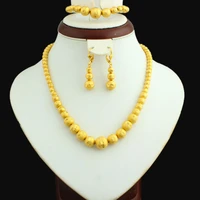 gold bead set jewelry 45cm necklaceearring21cm bracelet gold color jewelry beads africanethiopian for women