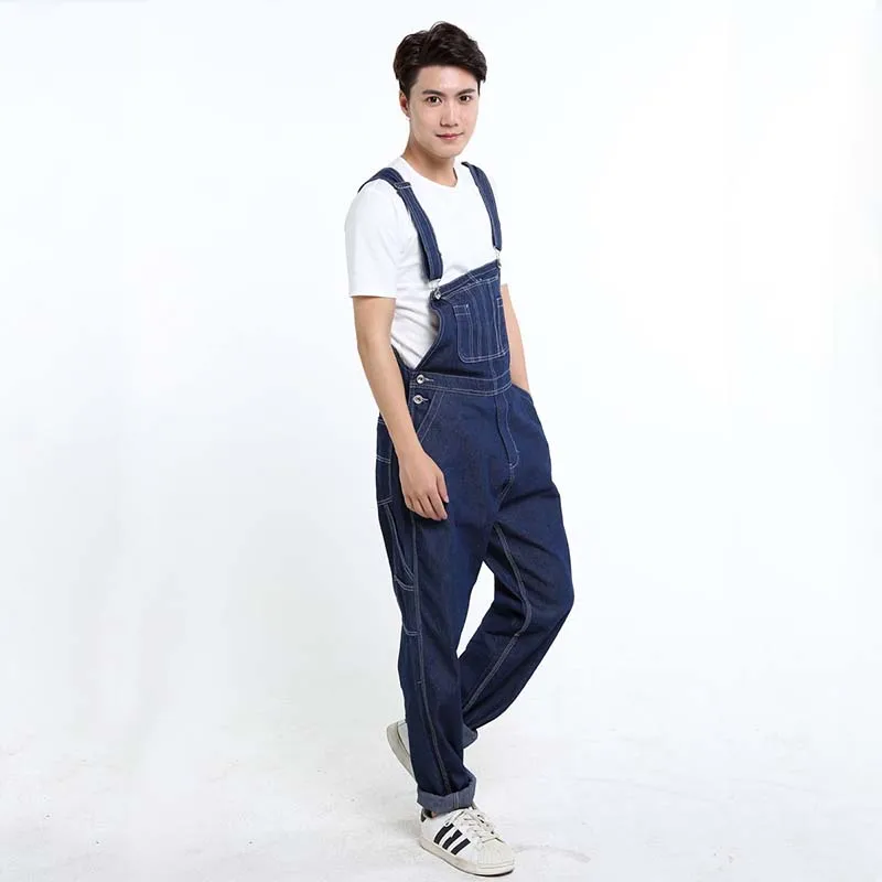 Новинка модные Свободные мешковатые джинсовые комбинезоны мужские джинсы брюки