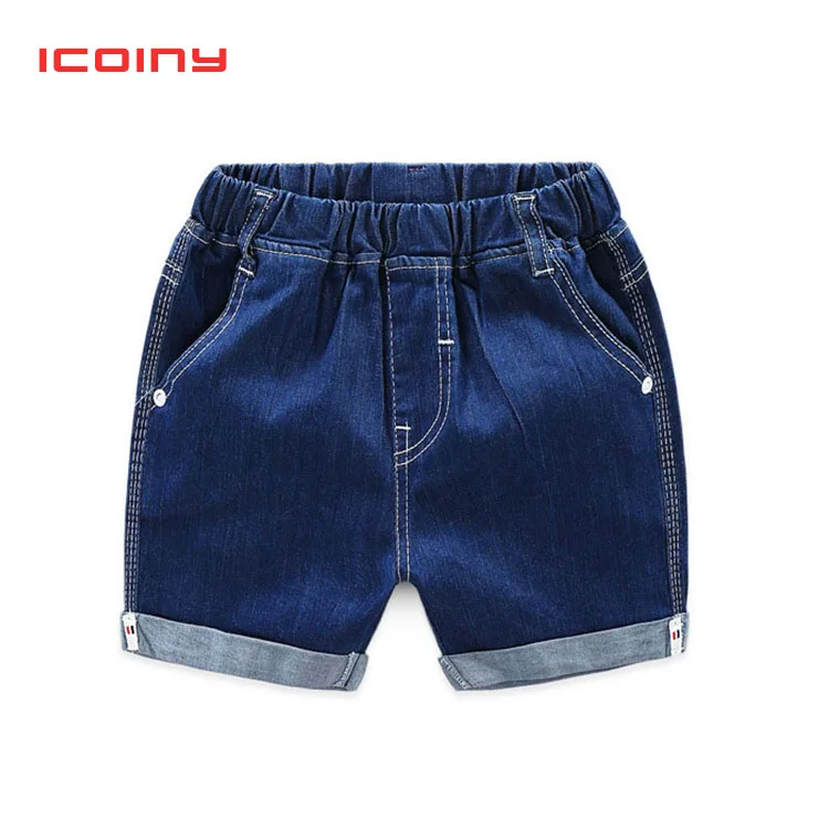 Летние брюки до колена для мальчиков джинсовые короткие штаны детская одежда